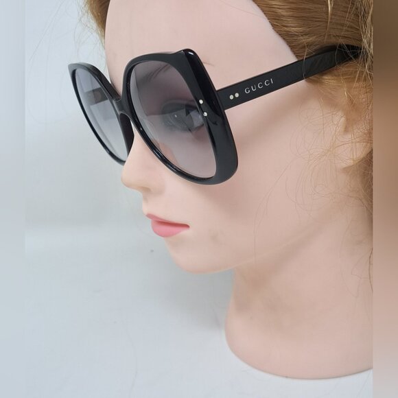 Gucci Nero Sunglasses Oversized Square Frame Black Gray GG0472SA 001 56-17-145 - Picture 6 of 15